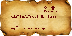 Kálmánczi Mariann névjegykártya